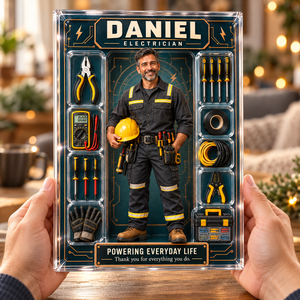 Title: Personalized Electrician Acrylic Block – Custom Photo & Name Electrician Figure, Workshop Decor & Electrician Appreciation Gift 2ae327ca-0309-4312-9f43-c7bb00bb6a02-Personalized-Electrician-Plaque-Held-in-Hands-1.png