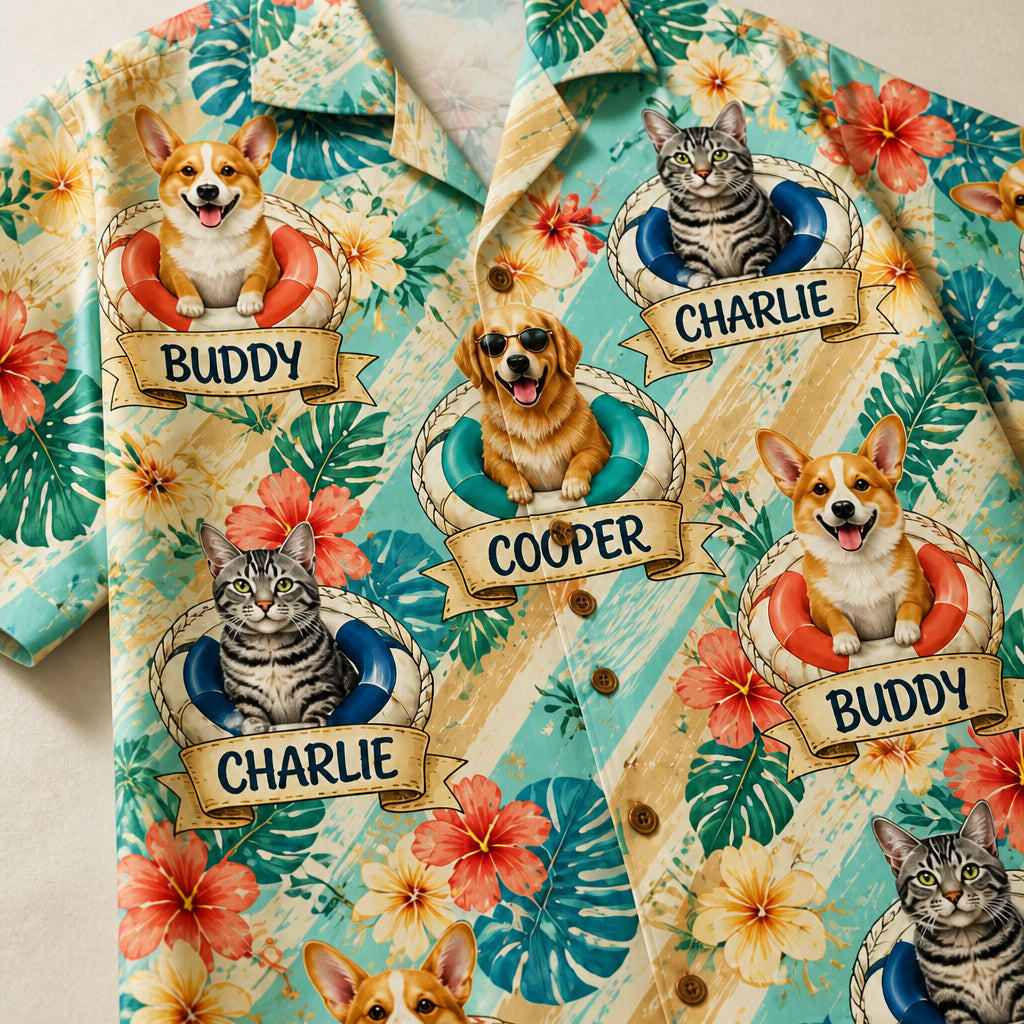 Custom Pet Floaties Hawaiian Shirt – Upload Up To 3 Pets & Names - Personalized Hawaiian Shirt 2ae5f28e-a929-45ba-a51a-2f04feab60fb.jpg