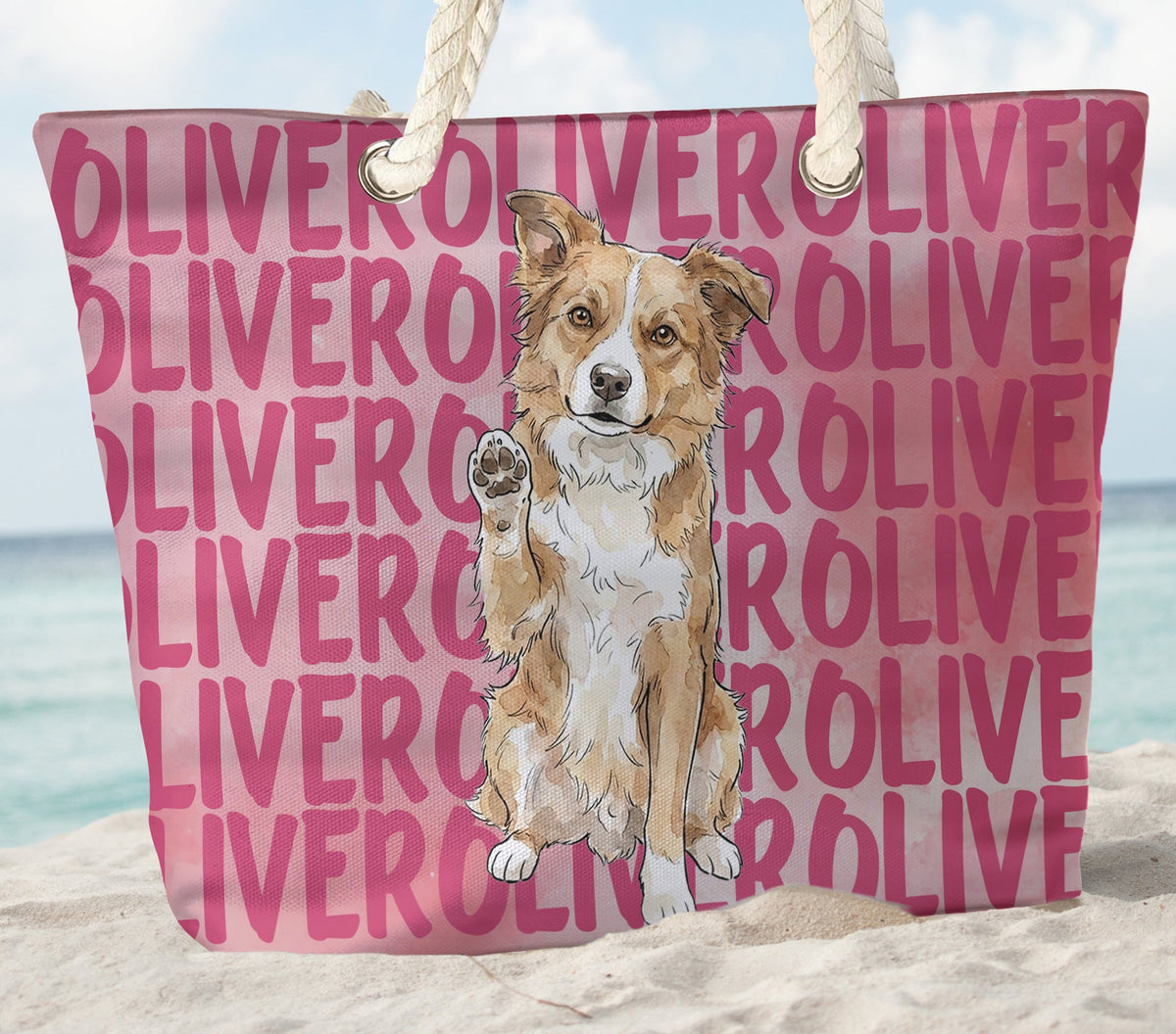 Custom Pet Portrait & Name Watercolor Style - Personalized Beach Bag - Summer Gift FOr Dog, Cat Lover 2aedd18b-43c8-48ec-aa49-6a365a4c7303-3.jpg