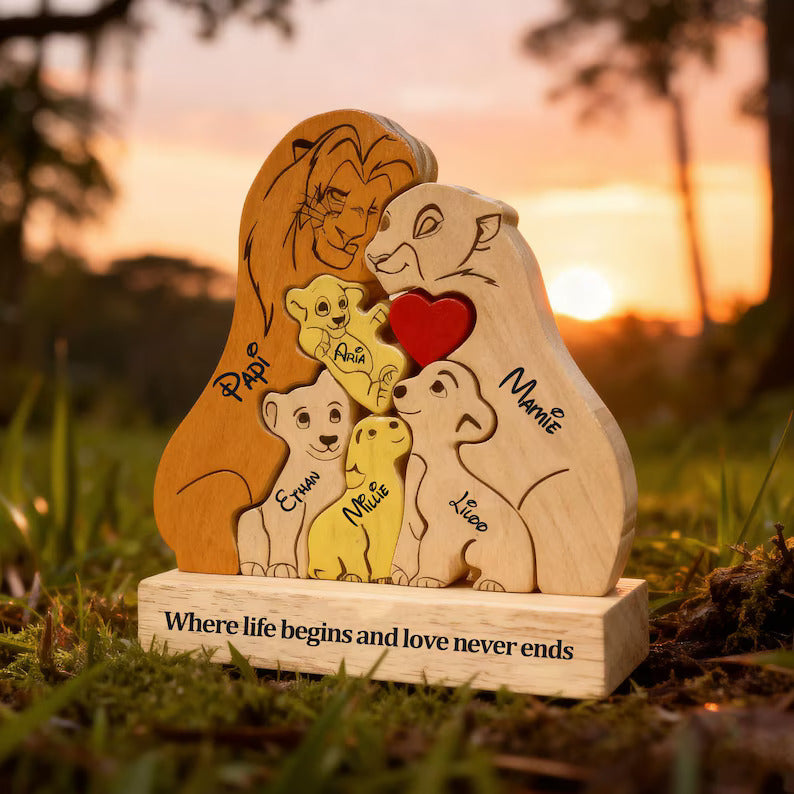 Personalized Wooden Lion Family Puzzle, Custom Anniversary Gift, Up to 9 Lions Family Figurines, Family Home Decor, Gifts for Parents 2af7284a-b444-4d60-80d0-dc87c2e134ef-dsgesw-3-.jpg