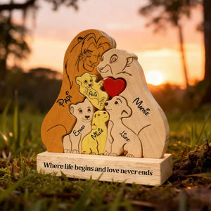 Personalized Wooden Lion Family Puzzle, Custom Anniversary Gift, Up to 9 Lions Family Figurines, Family Home Decor, Gifts for Parents 2af7284a-b444-4d60-80d0-dc87c2e134ef-dsgesw-3-.jpg