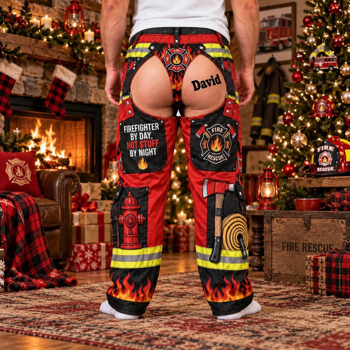 Personalized Firefighter Pajama Pants: Custom Name Faux Bottom Cutout Gag Gift 2afa90bd-76e3-4050-bc7a-7f4d76d17239-1.jpg