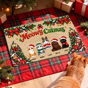 Christmas Meowy Catmas Cute Cats - Personalized Doormat - Christmas Gift For Cat Lovers, Christmas Decor 2b0b2305-bc90-4d91-99a4-586801e9c492-MOCKUP-7.png