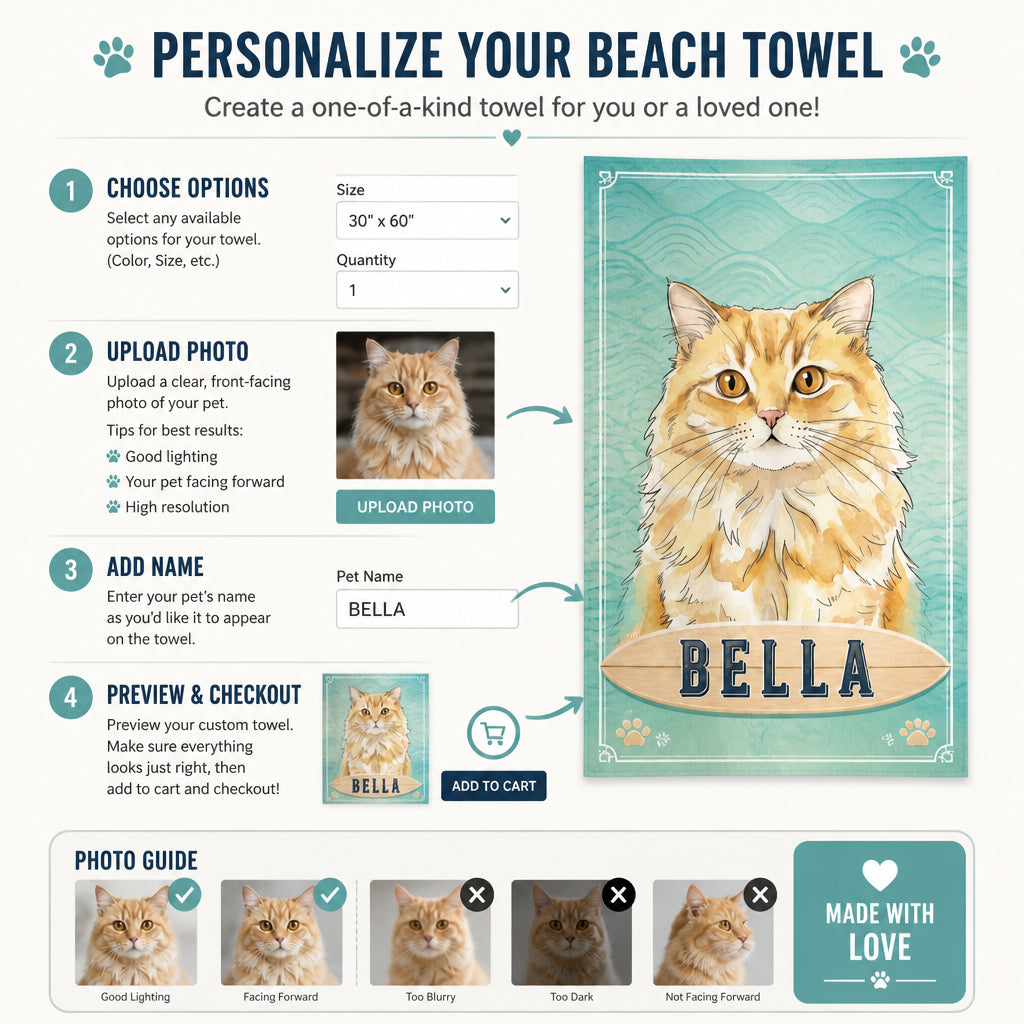Custom Pet Portrait Beach Towel with Name - Personalized Beach Towel 2b2b5ac9-18a0-4d6c-88b9-290f2d1a8c7c.jpg