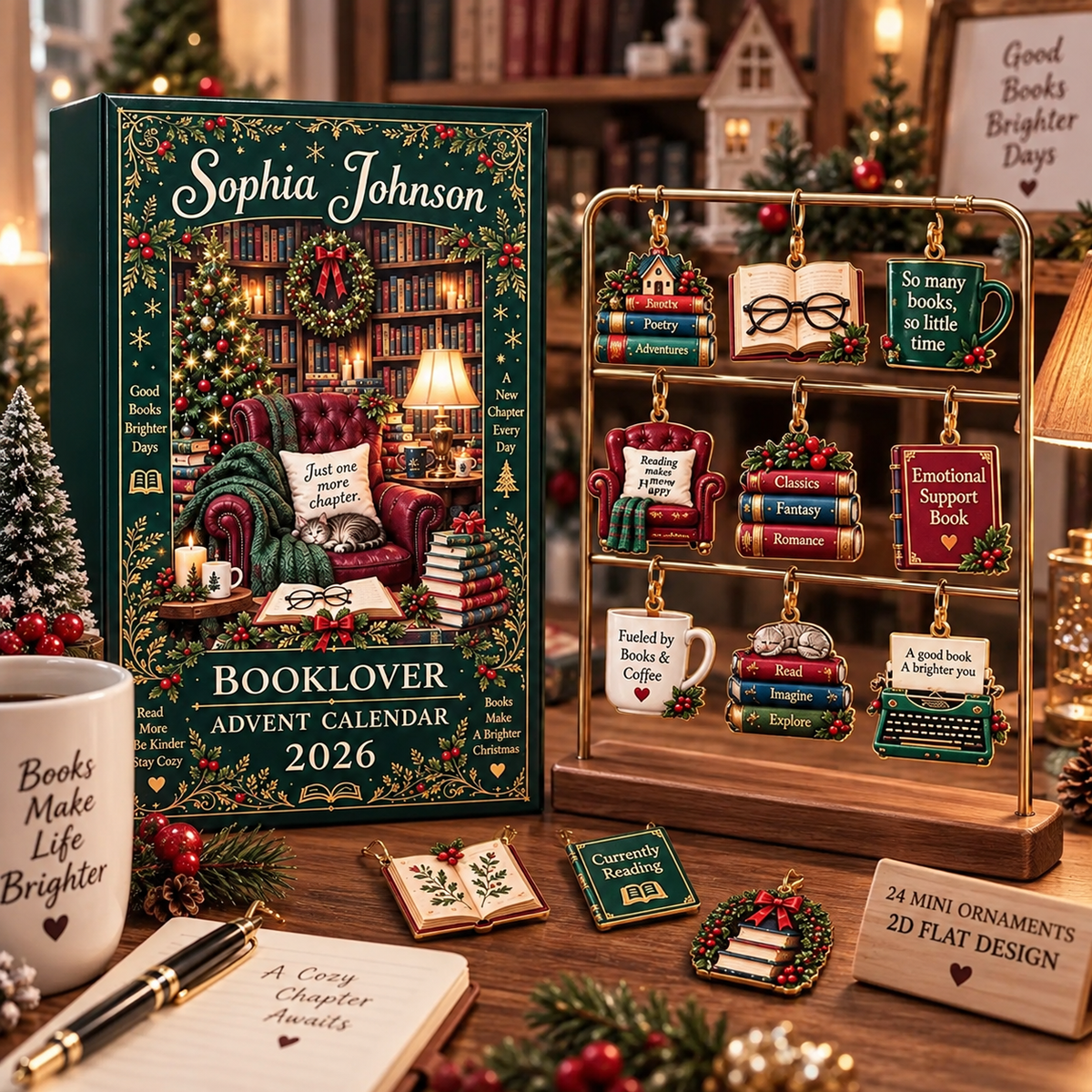 Personalized Book Lover Advent Calendar, Christmas Ornament Set, 24 Day Reading Countdown, Cozy Library Decor, Gift 2026 for Bookworms Gift 2b3a19c2-5f24-4f05-a728-2ff52b40f794-48c07198-8854-4b3b-8336-bdb6c802498c.png