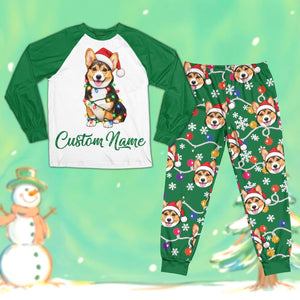 Personalized Dog Face Christmas Pajamas Set, Custom Pet Picture Name Christmas PJs, Xmas Lights Matching Family Xmas Sleepwear Holiday Gift 2b3b5946-8a91-496b-a032-3368e0e63096-il_1588xN.8575026870_dkx2.jpg