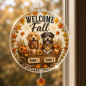 Welcome Fall Pet Portrait Garden Flag - Personalized 1 Layered Suncatcher with Charm 2b4b7bb8-972b-4e37-a88b-faed88fa4414.jpg