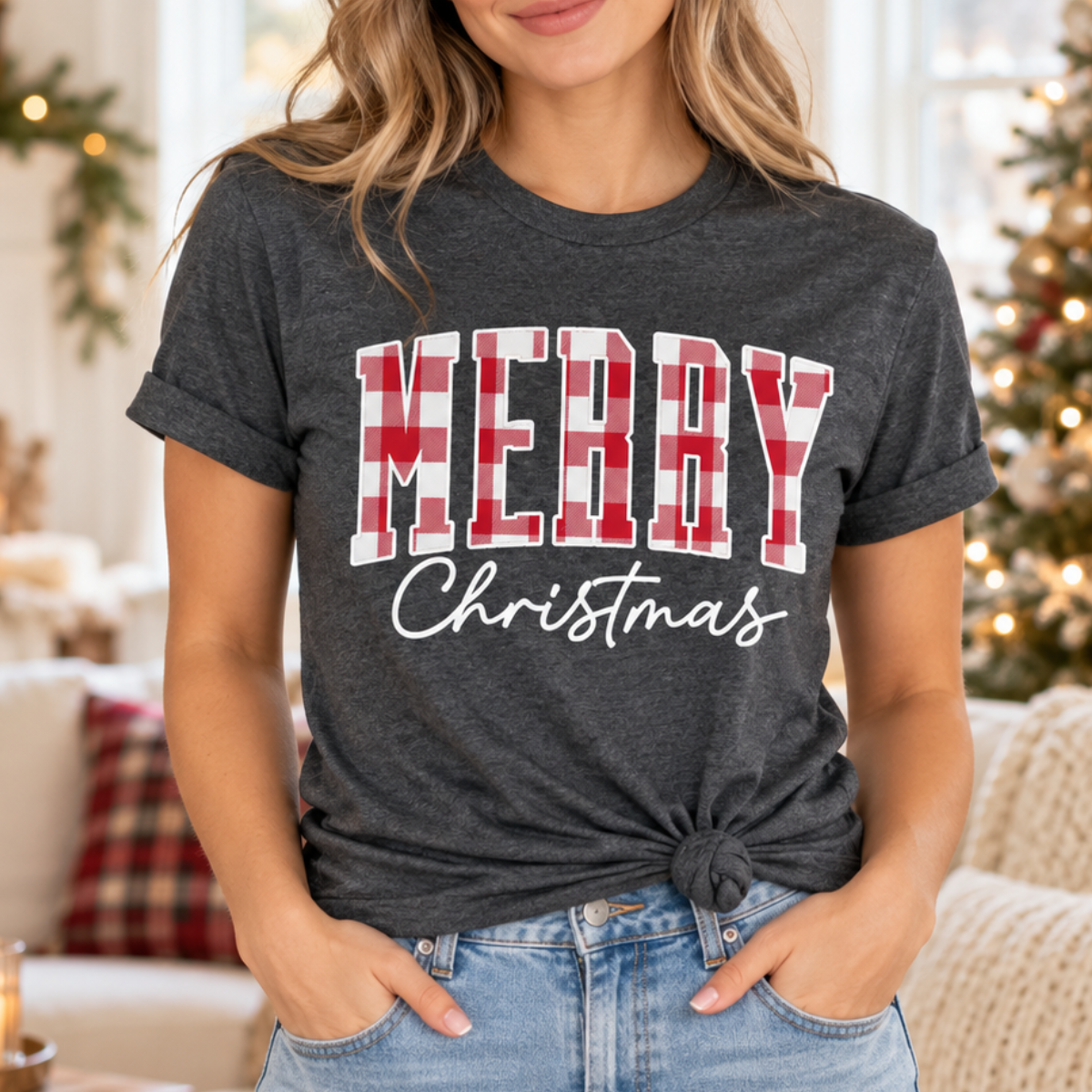 Merry Christmas Tshirt, Buffalo Plaid Christmas Shirt, Xmas Gift Idea, Christmas Shirts for Woman, Holiday Shirts, Family Christmas Pajamas 2b5f74ae-6819-43d0-af78-c079269c076b-2.png