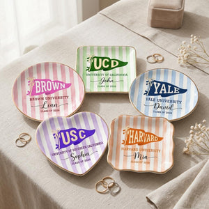 Personalized School Pennant Flag Ring Dish, Custom Graduation Jewelry Dish, College University Graduation, Class of 2026, Gifts For Her 2b668f5d-5e22-457c-a50d-eaf889ebf3c4-3.jpg