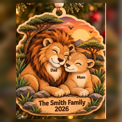Personalized Lion Family Layered Wood Christmas Ornament, Custom Family Name Lion Ornament, Safari Animal Family Keepsake, Christmas Gift 2026 2b77bbc5-b6d1-4d2b-ae5f-71ec21aaba6b-lion_family_2_members_2026_1200.png