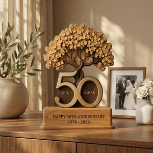 Personalized Wooden Anniversary Tree Block, Custom Couple Names, 50 Years Golden Keepsake 2b7daf55-d2d7-4855-aa95-e5789c822375-1.jpg