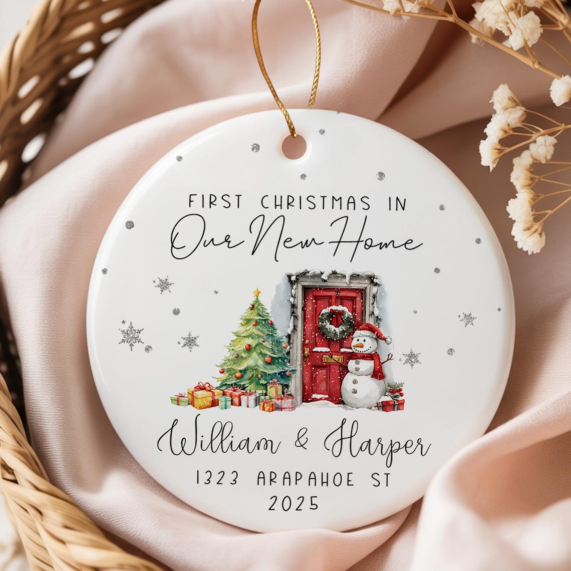 First Christmas In New Home Ornament, Custom Couple Name with Address Housewarming Keepsake 2b7f5c53-5652-49ea-9765-38386f95ab98-5.jpg