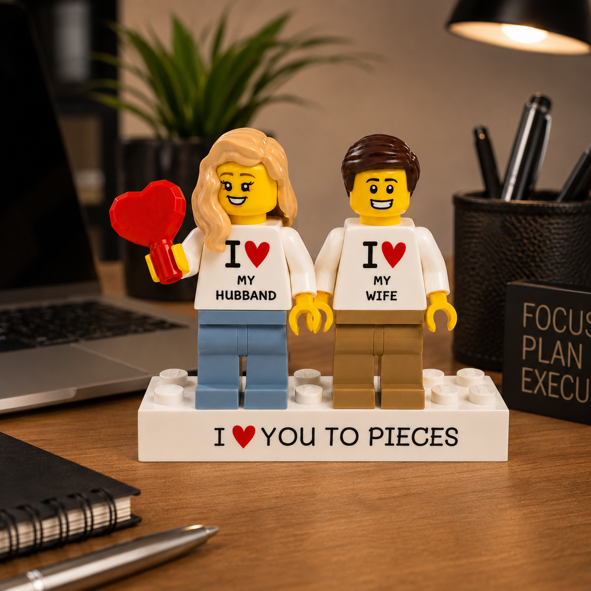 Couples Personalised Brick Minifigure Couple Gift: Custom Romantic Keepsake for Partners , Anniversary Gift