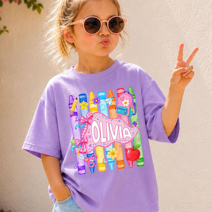 Custom Girls Back to School Shirt, Coquette School Top, Cute Pre K Kindergarten Shirt, First Day Of School Pennant, Kids Name Toddler Tee 2b8dcbd3-9dd7-4bd0-9757-4121df6ccdb0-10.png