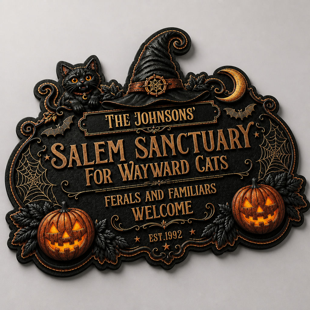 Personalized Salem Sanctuary Halloween Cat Doormat - Personalized Custom Shape Doormat (ZB) 2b8e378c-cf22-4f75-a5ff-0ee192cd01c6.jpg