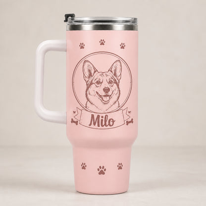 Custom Pet Portrait + Name 40oz Handled Tumbler - Personalized 40 oz Stainless Steel Tumbler 2bb271aa-a246-4182-917e-bb0bfd04d063.jpg