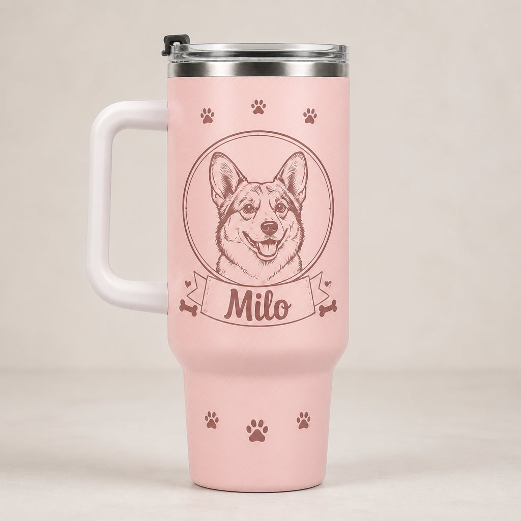 Custom Pet Portrait + Name 40oz Handled Tumbler - Personalized 40 oz Stainless Steel Tumbler 2bb271aa-a246-4182-917e-bb0bfd04d063.jpg
