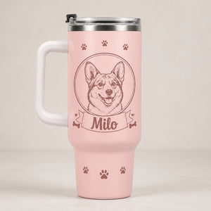 Custom Pet Portrait + Name 40oz Handled Tumbler - Personalized 40 oz Stainless Steel Tumbler 2bb271aa-a246-4182-917e-bb0bfd04d063.jpg