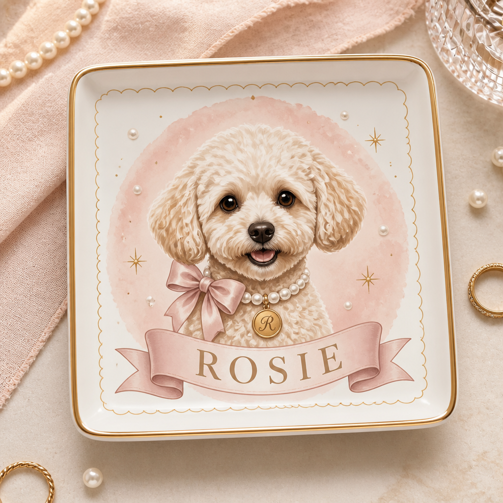 Custom Pet Portrait Jewelry Tray – Photo-to-Art with Name - Personalized Jewelry Plate 2bc883ee-6668-4b16-af84-33e8246dd629.png