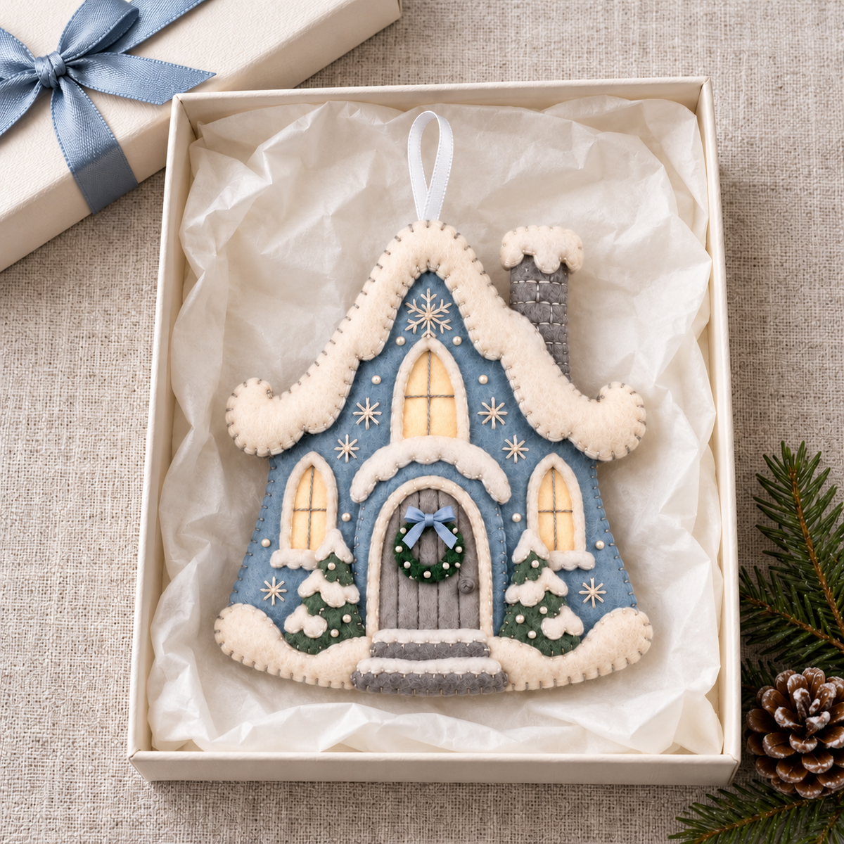 Blue Snowy Christmas House Ornament, Winter Felt Decor, Beginner Hand Sewing, Cute Christmas Gift, Gift For Kid, Gift For Handmade Lover 2bdb20cd-3596-4f0f-8736-43f8256b3cb6-V-ng-ruy-b-ng-tr-ng-tr-n-nh-tuy-t-3.png