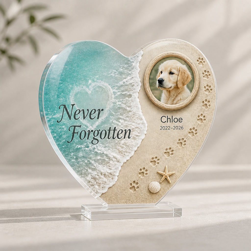 Pet Memorial Heart Acrylic Plaque – Beach Pawprints with Photo, Name & Years - Personalized Heart Shaped Acrylic Plaque 2bdd786d-a26b-4574-bd0d-a775a147bb08.jpg