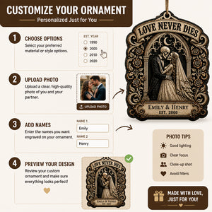 Love Never Dies Gothic Couple Personalized 3-Layer Wood Ornament - Personalized 3-Layered Wood Ornament 2be56a4a-e028-408e-823c-3380fea98773.jpg