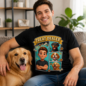Treat Dealer Comic Panel Pet Parent Tee - Personalized T-shirt 2c1957cb-5350-4da7-82db-9729bf561352.jpg