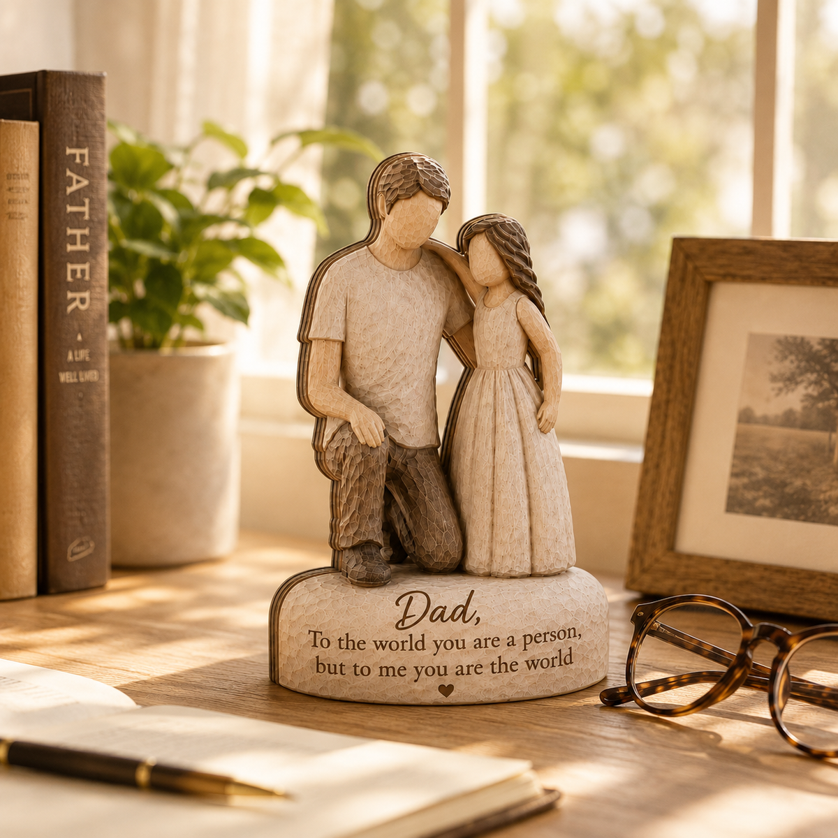 Personalized I Will Always Be Your Little Girl Father & Daughter Dancing Wooden Block, Custom Girl Father Gifts, Customized Sign Decorations for Dad, Fathers Day Birth Day Gift For Dad From Daughter