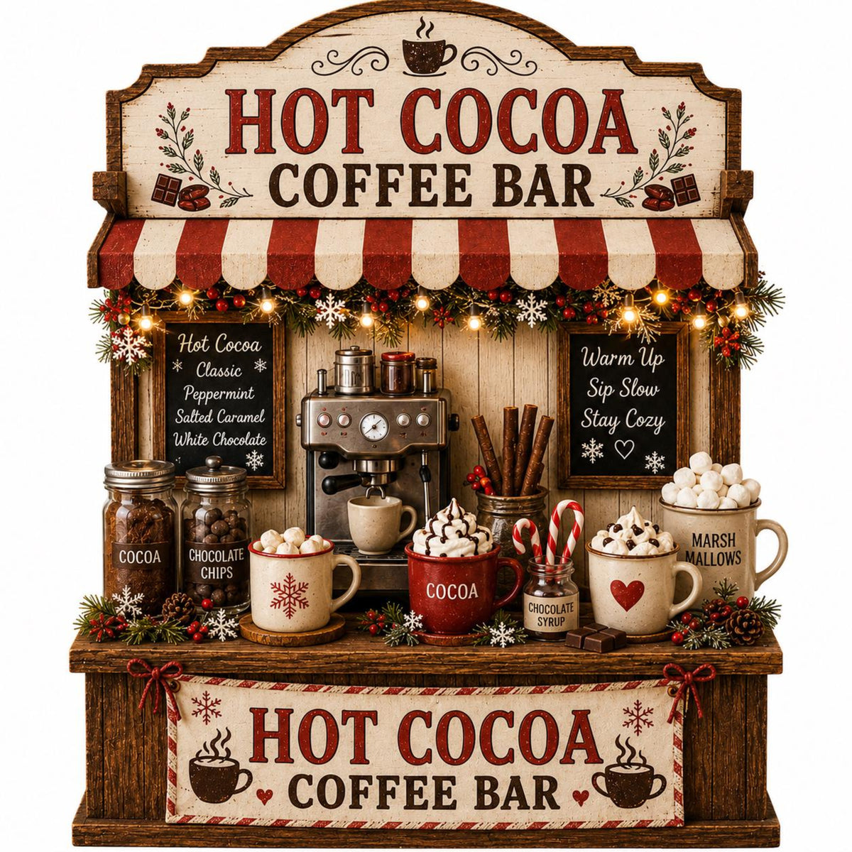 Hot Cocoa Coffee Bar Wooden Block, Winter Coffee Station Decor, Xmas Tiered Tray Sign, Rustic Coffee Café Decor, Christmas Gift 2c409ed9-c380-4b6f-a7c1-d47357fe3e71-3.jpg