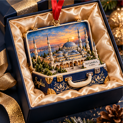 Personalized Istanbul Turkey 3D Suitcase Christmas Ornament, Custom Name Blue Mosque Travel Keepsake, Istanbul Vacation Souvenir Gift 2c40d8a5-5ea5-4773-ac7b-5127e8252e8a-istanbul_03_gift_box_1200.png