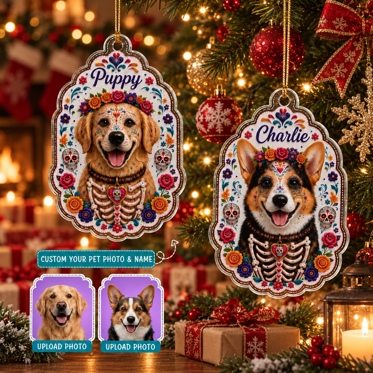 Personalized Sugar Skull Dog Ornament, Custom Photo Acrylic Pet Memorial Ornament, Day of the Dead Gift 2caa77c6-7099-403a-8814-4f2fdfbefe08-bnnbn-1-.png