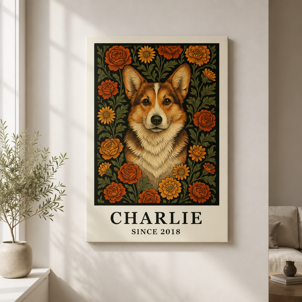 Custom Pet Portrait Canvas – Floral Cameo, Name & Est. Year - Personalized Canvas 2cb55ba9-3274-44d3-90a7-5c03375c5aaf.png