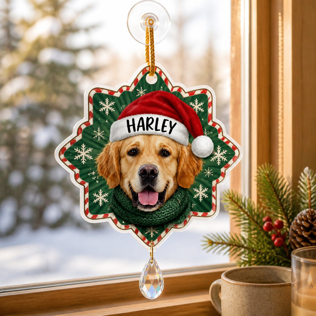 Custom Pet Photo Santa Hat Cutout Ornament - Personalized 1 Layered Suncatcher with Charm 2cbbc165-0eb6-4b86-aa6e-be31f1c5cf11.jpg