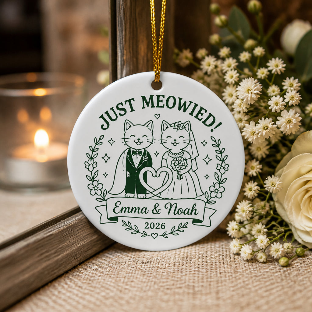 Just Meowied Wedding Cats Ornament – Personalized Names & Year - Personalized Ornament 2cde36e8-16a3-43ad-968a-5701953b3dde.jpg