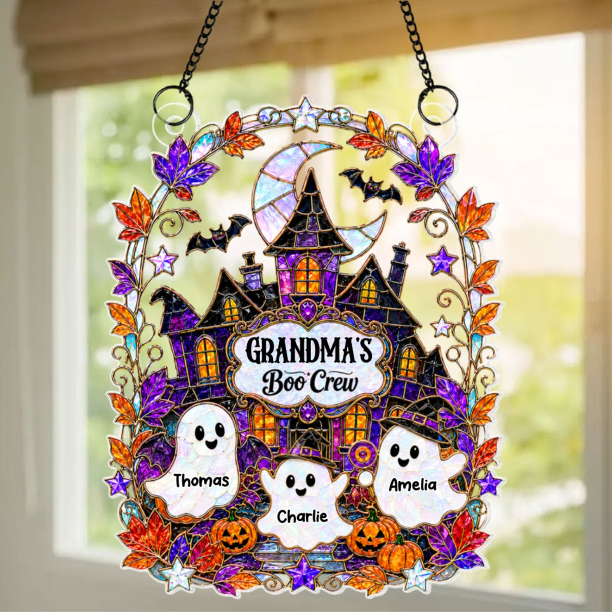 Grandma's Boo Crew Haunted House - Personalized Acrylic Window Hanging - Halloween Decoration For Grandma 2ce3ac36-8eae-4f94-8b02-8014aa758020-banner-2.jpg