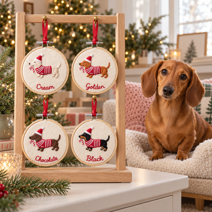 Personalized Dachshund Christmas Ornament, Custom Name Dog Felt Ornament, Doxie Pet Loss Memorial Gift, Gift For Pet Lover, Cute Gift 2ce78291-59b5-40d9-aff9-5f8c5574c578-B-n-v-ng-th-u-Dachshund-Noel.png