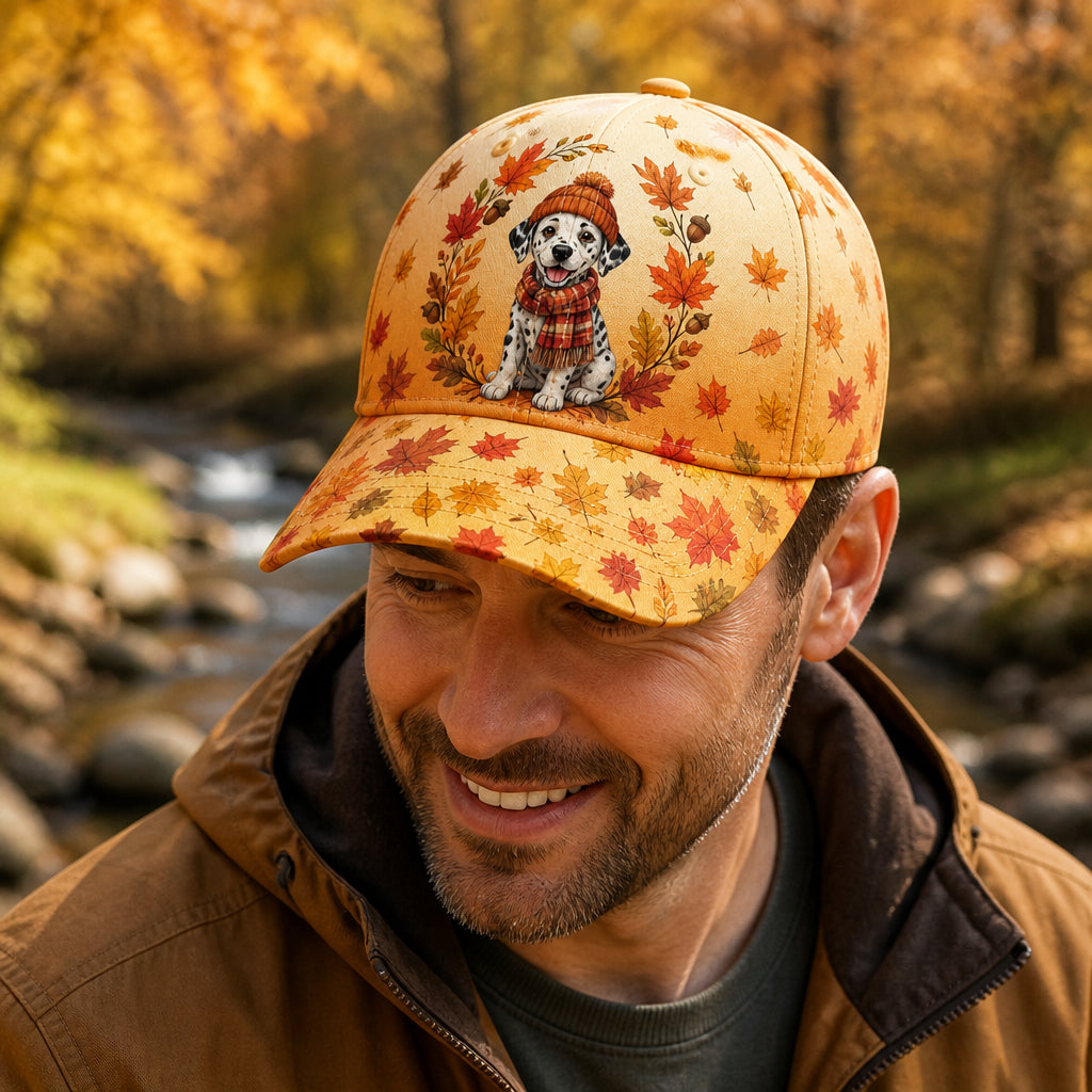 Autumn Dalmatian Leaf Wreath All-Over Print Cap - All Over Print Cap 2cf0e1e3-511c-45d7-9178-7194523c33f5.jpg