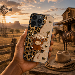 Cute Highland Cow Phone Case, Personalized Gift For Her