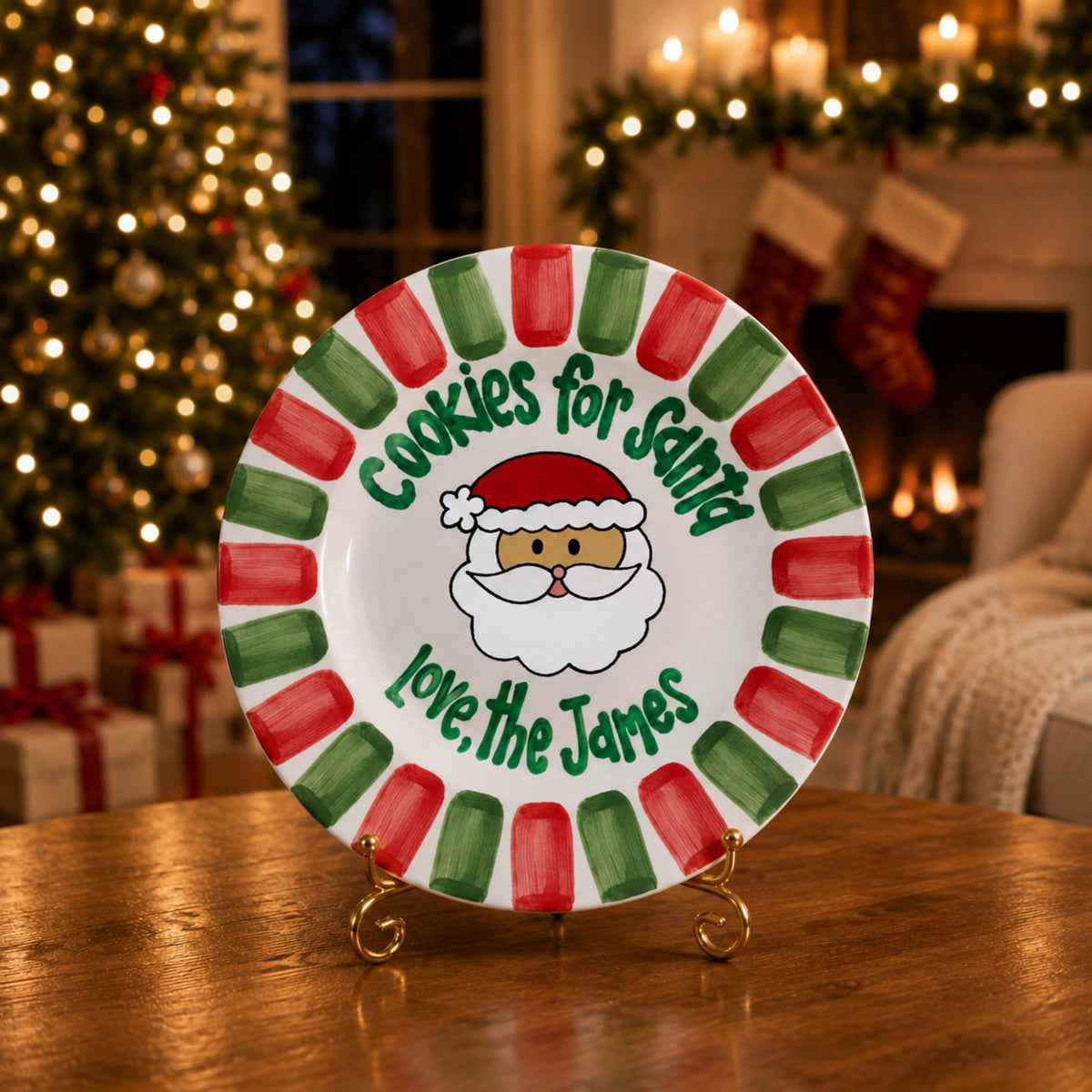 Personalized Hand-Painted Art Style Santa Cookie Plate, Custom Christmas Keepsake Dish 2d07b1d2-fa4d-42e4-b4ea-85ca8b81d369-3.jpg