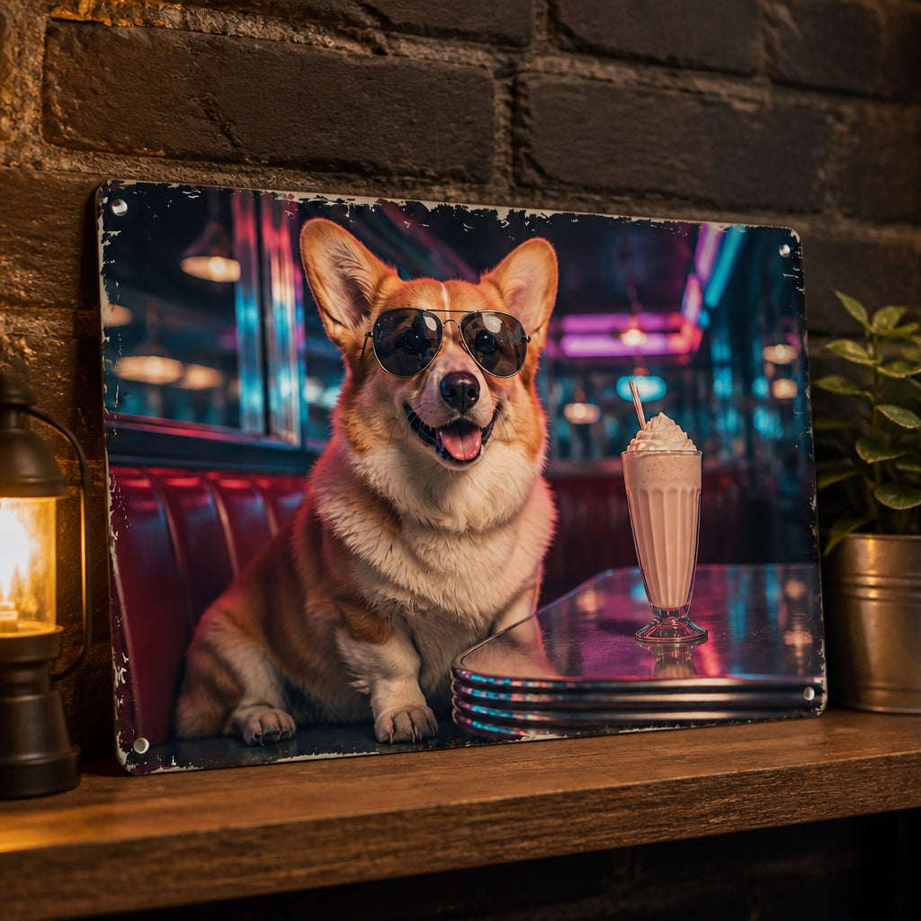 Cool Night Out Pet Portrait Metal Sign - Personalized Metal Sign 2d0f6a3e-1f5a-46c2-be56-620ac825ce37.jpg