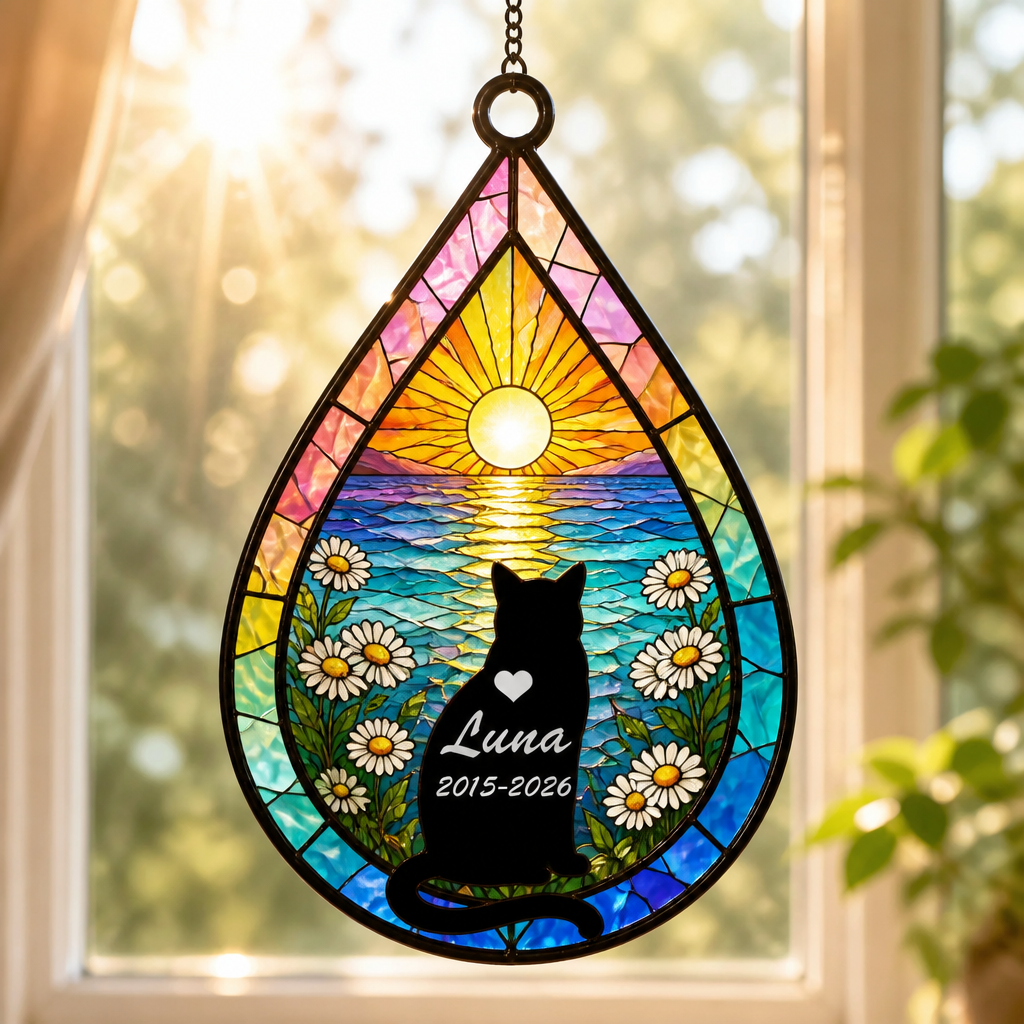 Personalized Cat Memorial Stained-Glass Suncatcher (Name & Years) - Personalized Suncatcher Stained Glass 2d1951a2-7e2f-471f-a3e3-10152b7c74a6.png