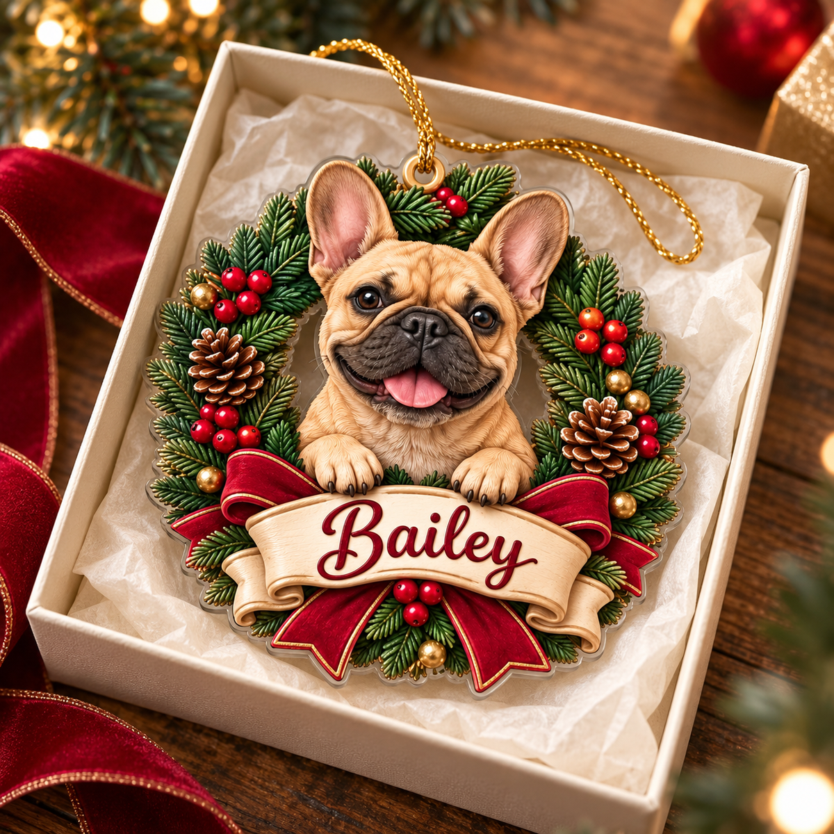 Personalized Dog Christmas Ornament – Custom Pet Photo & Name, 3D Relief Wreath Ornament, Christmas Gift for Dog Lovers 2d2454fe-a03e-4e26-8138-ba968512d8a5-Bailey-French-Bulldog-Christmas-Ornament-3.png