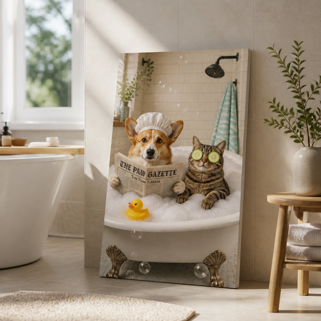 Funny Bathroom Pet Canvas – The Paw Gazette Tub Time - Canvas 2d3010a0-76e7-4672-b4f7-9848c3c4a6e5.jpg