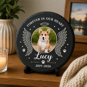 Pet Memorial Slate – Forever In Our Heart (Photo, Name & Years) - Personalized Slate Memorial Stone 2d3d4016-baae-44c6-89c6-14d43c796510.jpg