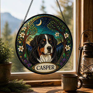 Personalized Stained-Glass Dog Suncatcher – Forest Arch - Personalized Suncatcher Stained Glass 2d4c7195-9a6c-458e-a1ac-fe4969acce81.jpg