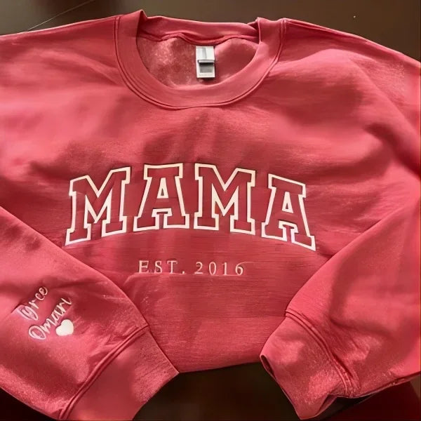 Mama Embroidered Sweatshirt, Custom Mama Shirt