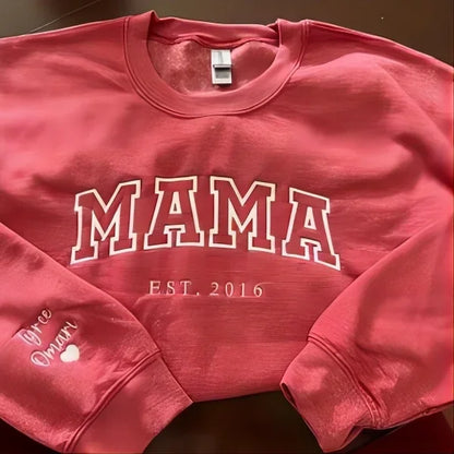 Mama Embroidered Sweatshirt, Custom Mama Shirt