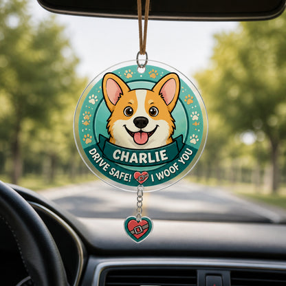 Drive Safe Dog Love Vent Clip – Name Personalized - Personalized 1 Layered Suncatcher with Charm 2d55b577-7f21-4aab-8b4a-6876bb255bfe.jpg