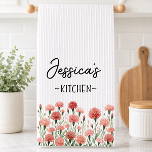 Birth Flower And Name - Personalized Name Waffle Weave Kitchen Towel, Housewarming Gift 2d6a43c8-7549-42eb-980e-35800624a597-1-27-.png