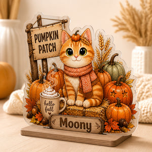 Autumn Pumpkin Patch Cat - Custom Name Table Sign - Personalized Custom Shape Acrylic Table Sign 2d6adfa5-9a81-427e-84b9-af59b0b1c8b4.jpg